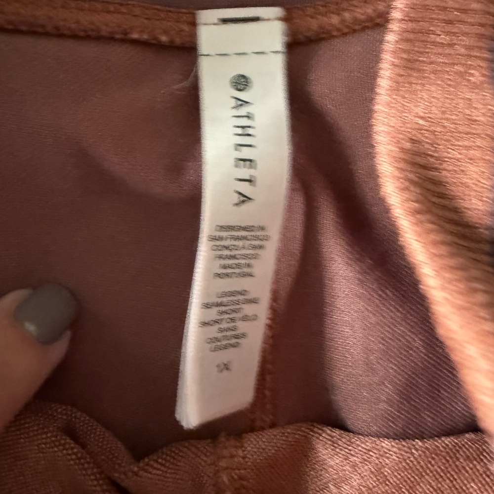 Athleta Black Camo and Pink Bike Shorts - Picture 5 of 5